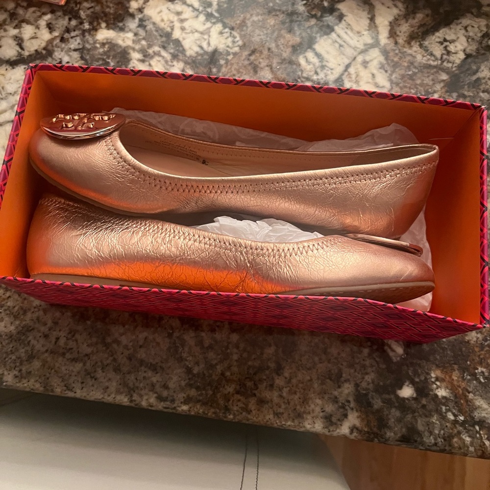 Tori Burch Rose Gold Flats